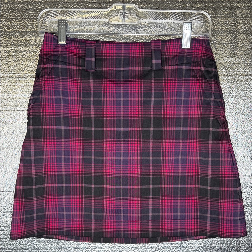 Nike Pink and Blue Plaid Golf Skirt